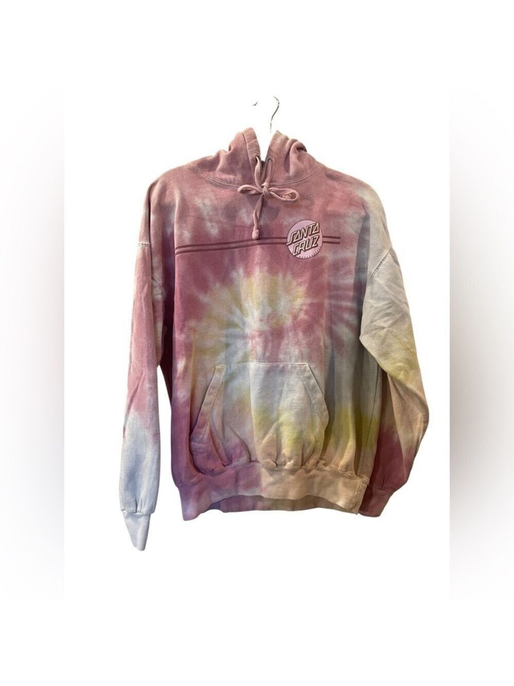 Santa Cruz Women’s Skateboards Skate Hoodie Sweatshirt Pastel Tie Dye Size Large